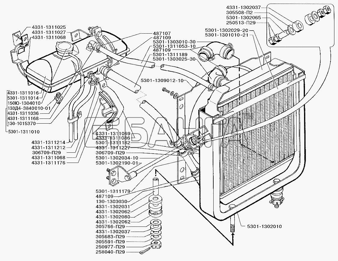 ЗИЛ ЗИЛ-5301 (2006) Схема Система охлаждения дизеля Д-245.12С-44